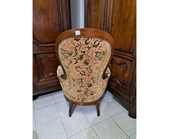 Louis Philippe armchair with footrest