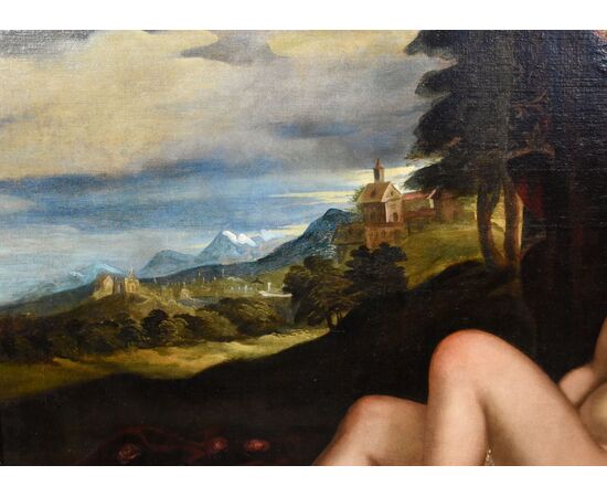 Venus reclining in a landscape, Pauwels Franck known as Paolo Fiammingo (Antwerp 1540 - Venice 1596)
