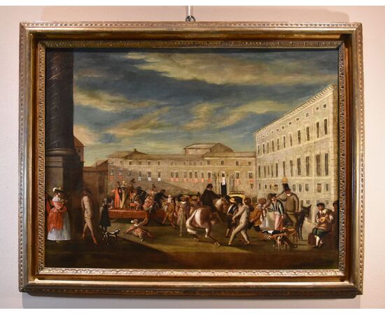 Carnival in Rome in Piazza Colonna, Michelangelo Cerquozzi (Rome 1602 – 1660) workshop