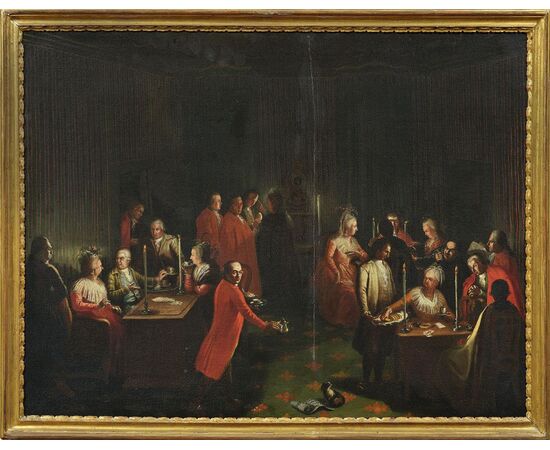 Gaetano Grezler (active in Veneto in the second half of the 18th century) - Interior scene with figures