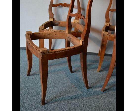 Four walnut chairs