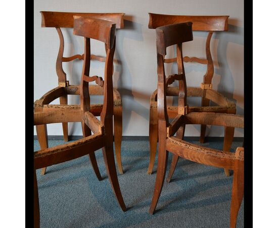 Four walnut chairs