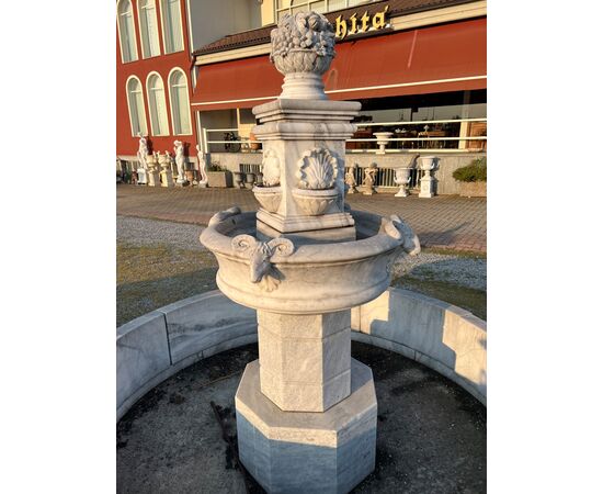 Circular marble fountain