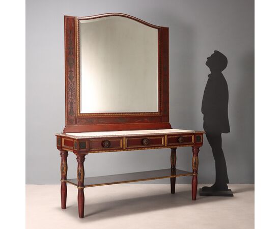 Console with Mirror Italy Late 19th Century