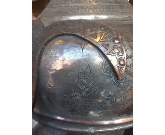 Large silver-plated copper teapot