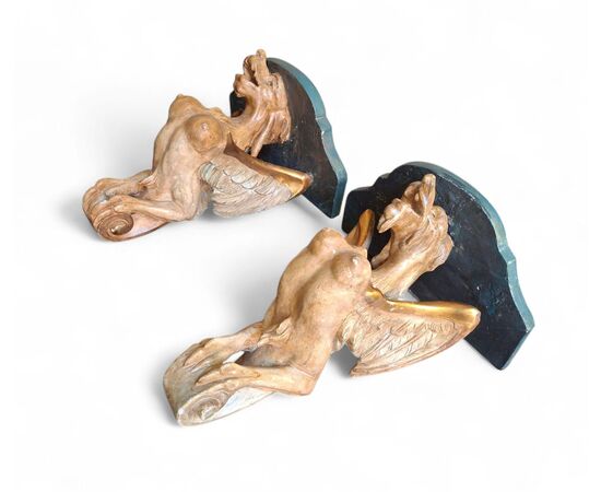 Pair of Harpy Sculptures