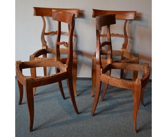 Four walnut chairs