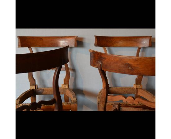 Four walnut chairs