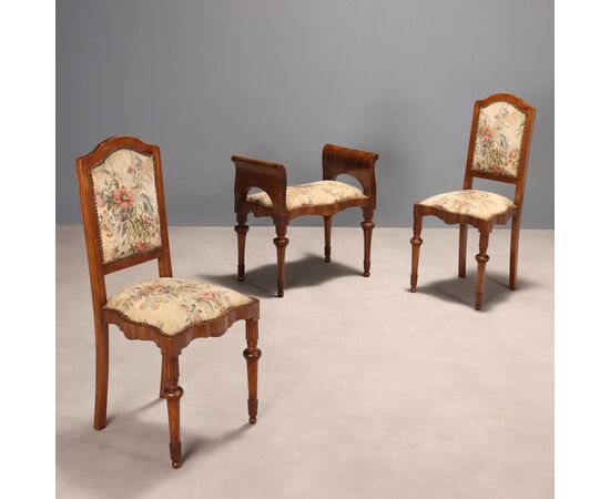 Pair of Chairs and Bench Italy Second Quarter 20th Century