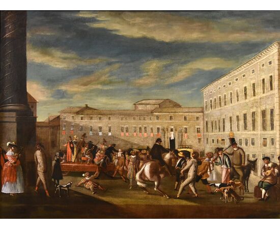 Carnival in Rome in Piazza Colonna, Michelangelo Cerquozzi (Rome 1602 – 1660) workshop