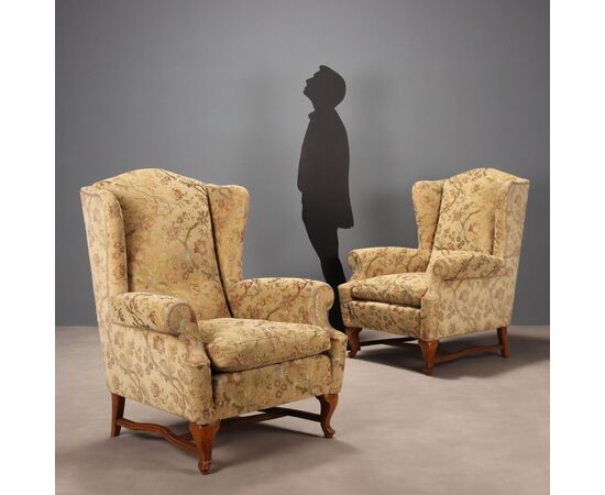 Coppia di Poltrone Bergere Italia Inizio XX Secolo