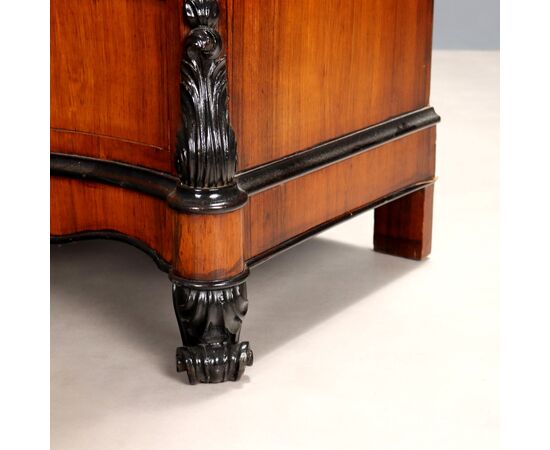 Luigi Filippo weekly dresser veneered in walnut, Kingdom of the Two Sicilies, third quarter of the 19th century.