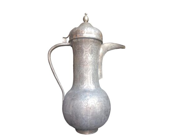 Large silver-plated copper teapot