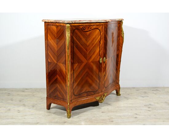 Credenza in legno lastronato, Franca, stile Luigi XV, metà XIX secolo