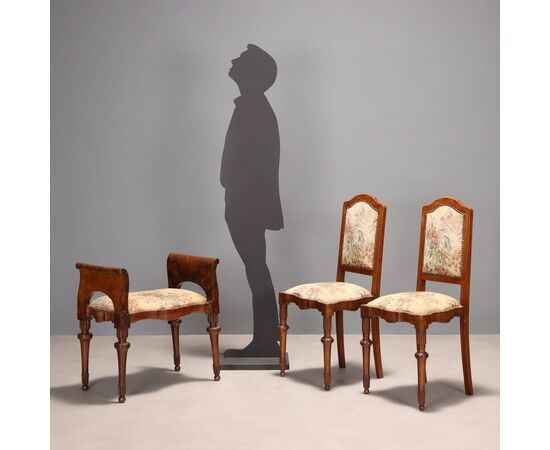 Pair of Chairs and Bench Italy Second Quarter 20th Century