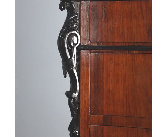 Luigi Filippo weekly dresser veneered in walnut, Kingdom of the Two Sicilies, third quarter of the 19th century.