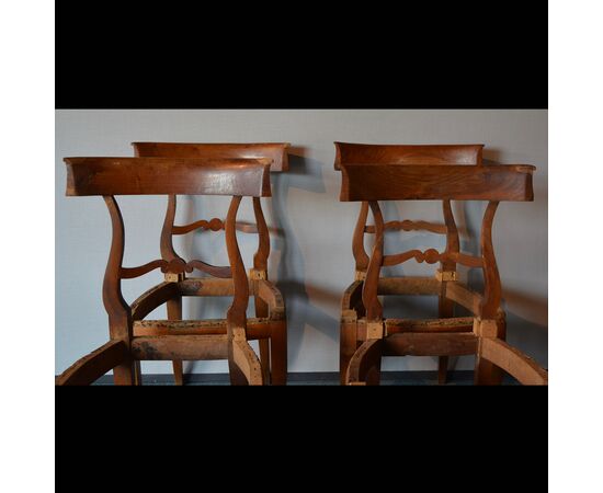 Four walnut chairs