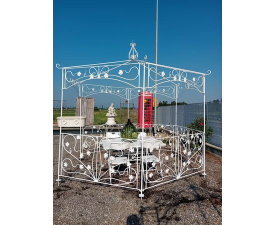 Gazebo esagonale in ferro pesante
