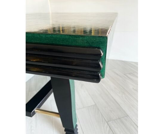 Green parchment dining table - Art Deco 1930