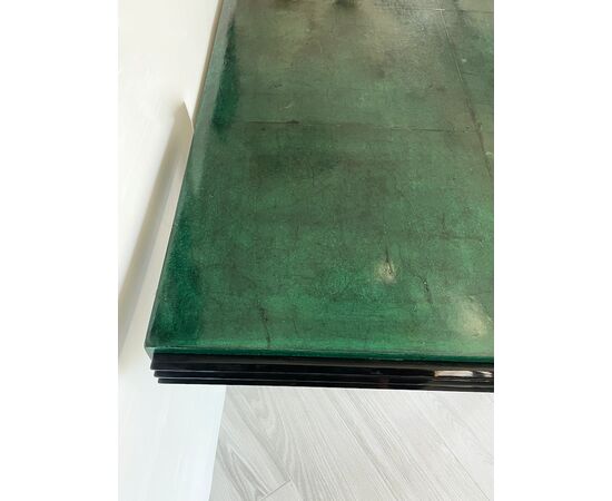 Green parchment dining table - Art Deco 1930