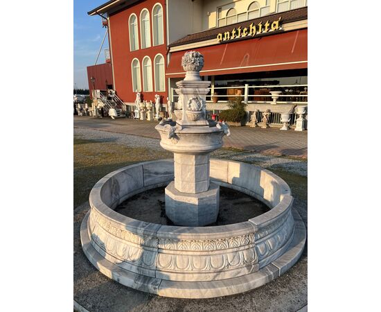 Circular marble fountain