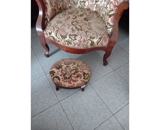 Louis Philippe armchair with footrest