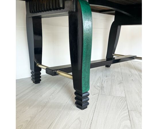 Green parchment dining table - Art Deco 1930