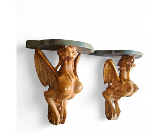 Pair of Harpy Sculptures