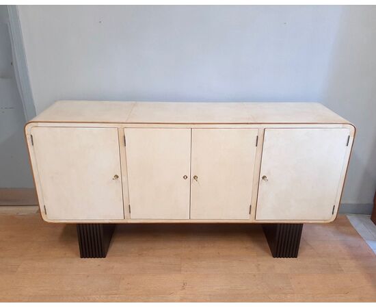ART DECO SIDEBOARD COATED IN ORIGINAL 1930S PARCHMENT
