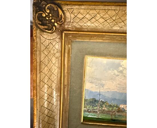 Coppia di dipinti '900 paesaggio francesi firmati Sarinè, 33x27cm