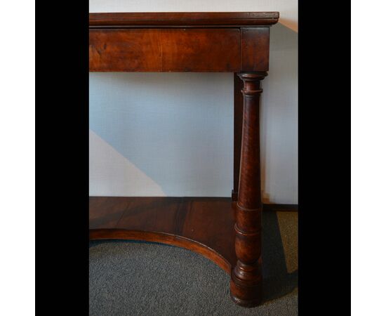 Walnut console with drawer