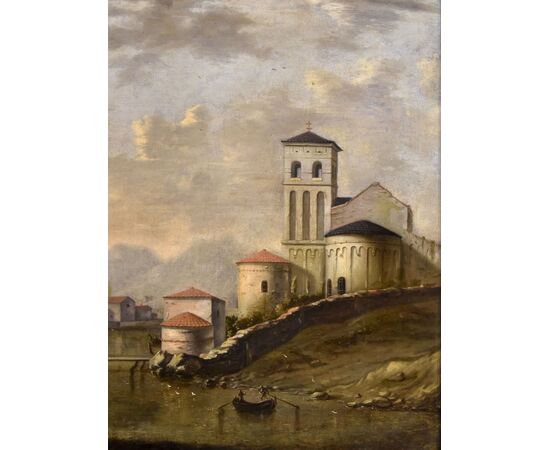 Mediterranean coastal landscape, Flemish painter active in Italy in the eighteenth century