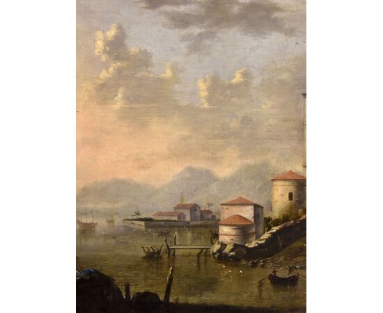 Mediterranean coastal landscape, Flemish painter active in Italy in the eighteenth century