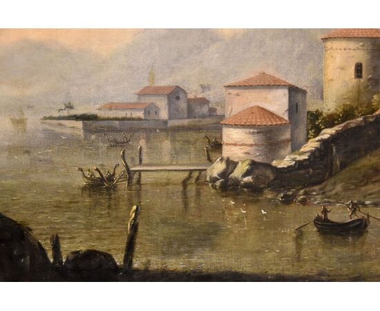 Mediterranean coastal landscape, Flemish painter active in Italy in the eighteenth century