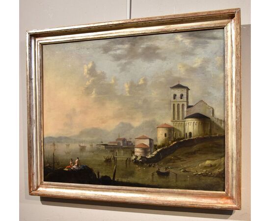 Mediterranean coastal landscape, Flemish painter active in Italy in the eighteenth century