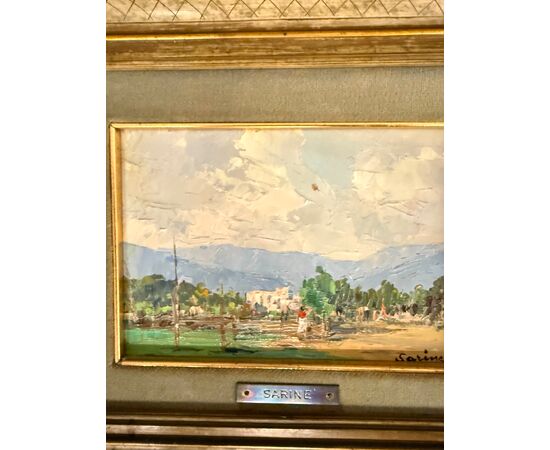 Coppia di dipinti '900 paesaggio francesi firmati Sarinè, 33x27cm