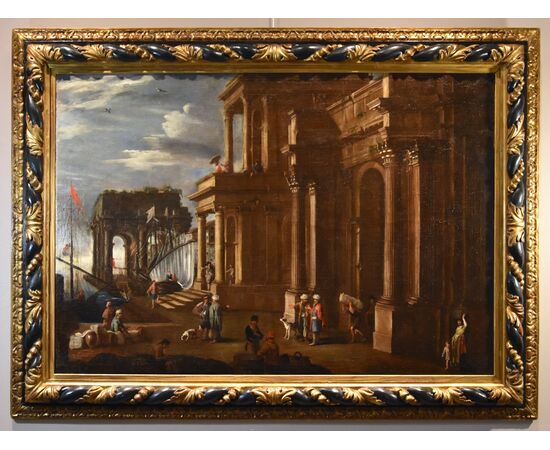 Fantastic view with port and capriccio, Alessandro Salucci (Florence 1590 - Rome 1657)