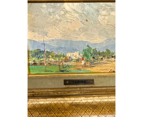 Coppia di dipinti '900 paesaggio francesi firmati Sarinè, 33x27cm
