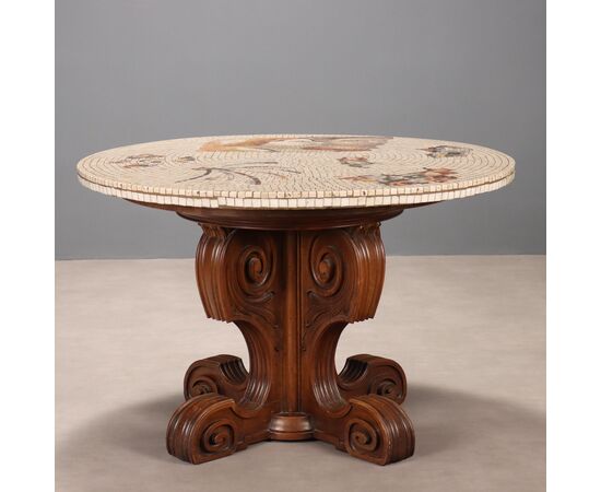 Round Table with Mosaic Top Italy 19th Century