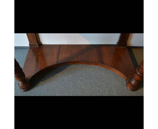 Walnut console with drawer