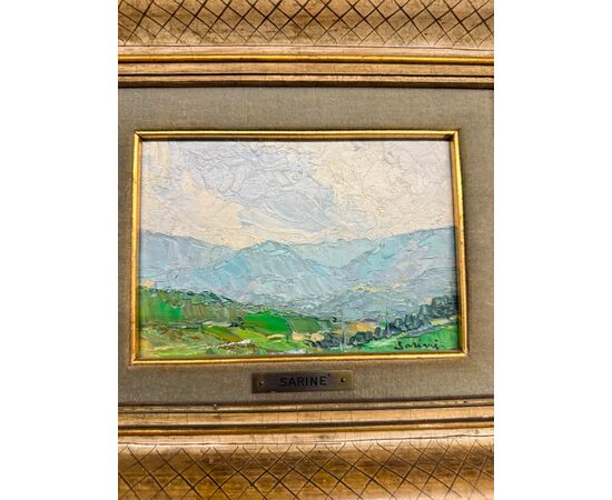 Coppia di dipinti '900 paesaggio francesi firmati Sarinè, 33x27cm