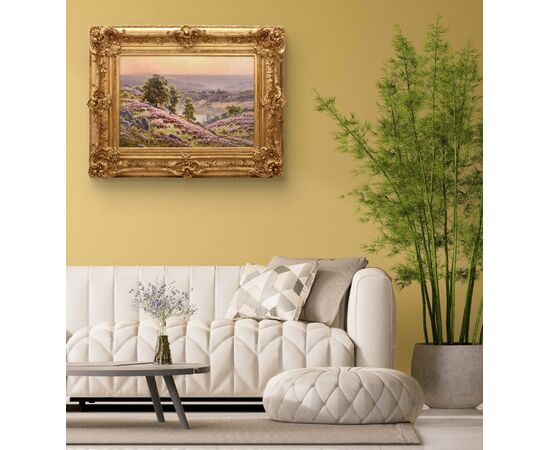 ANTIQUE PAINTINGS LANDSCAPES, CORREZE VALLEY AND VILLAGE, DIDIER POUGET, OIL ON CANVAS. (QP658)