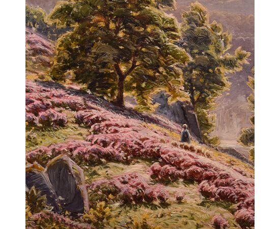 ANTIQUE PAINTINGS LANDSCAPES, CORREZE VALLEY AND VILLAGE, DIDIER POUGET, OIL ON CANVAS. (QP658)