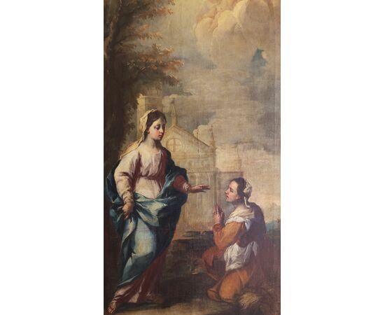 Italian School; Apparition of the Madonna of Santa Maria del Fonte to Giannetta in Caravaggio, late 18th century early 19th century, oil on canvas