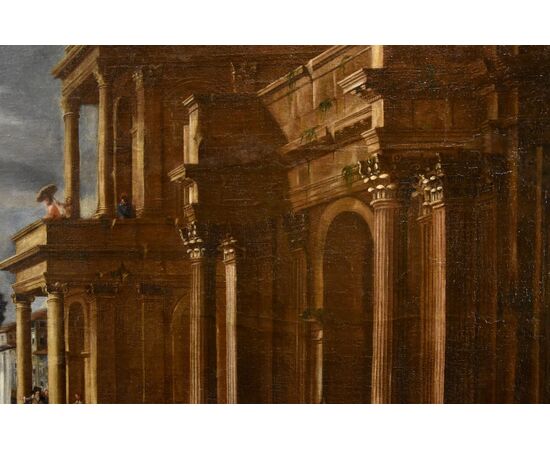 Fantastic view with port and capriccio, Alessandro Salucci (Florence 1590 - Rome 1657)
