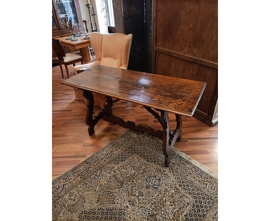 Solid walnut refectory table