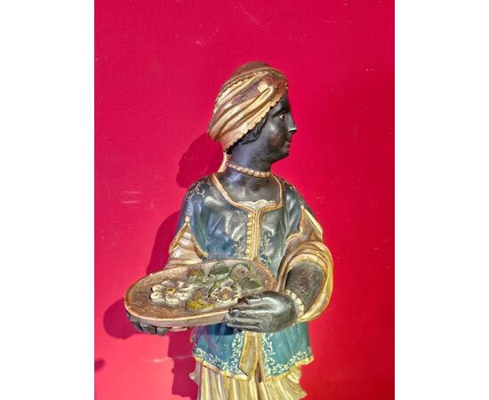 Moor servant sculptures in 18th century Venice
