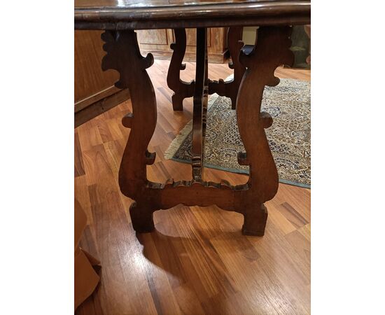 Solid walnut refectory table