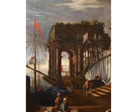 Fantastic view with port and capriccio, Alessandro Salucci (Florence 1590 - Rome 1657)