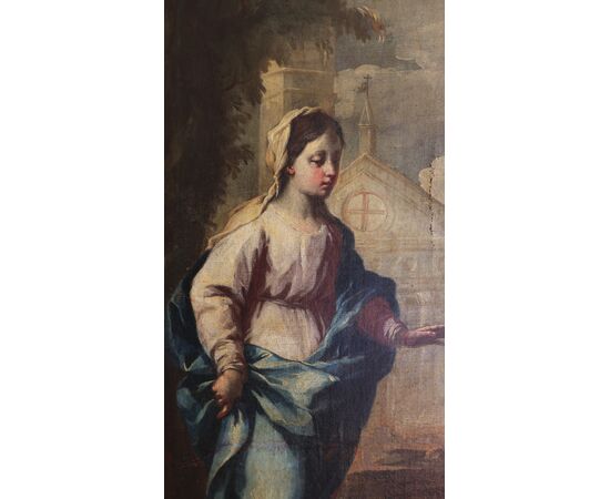 Italian School; Apparition of the Madonna of Santa Maria del Fonte to Giannetta in Caravaggio, late 18th century early 19th century, oil on canvas